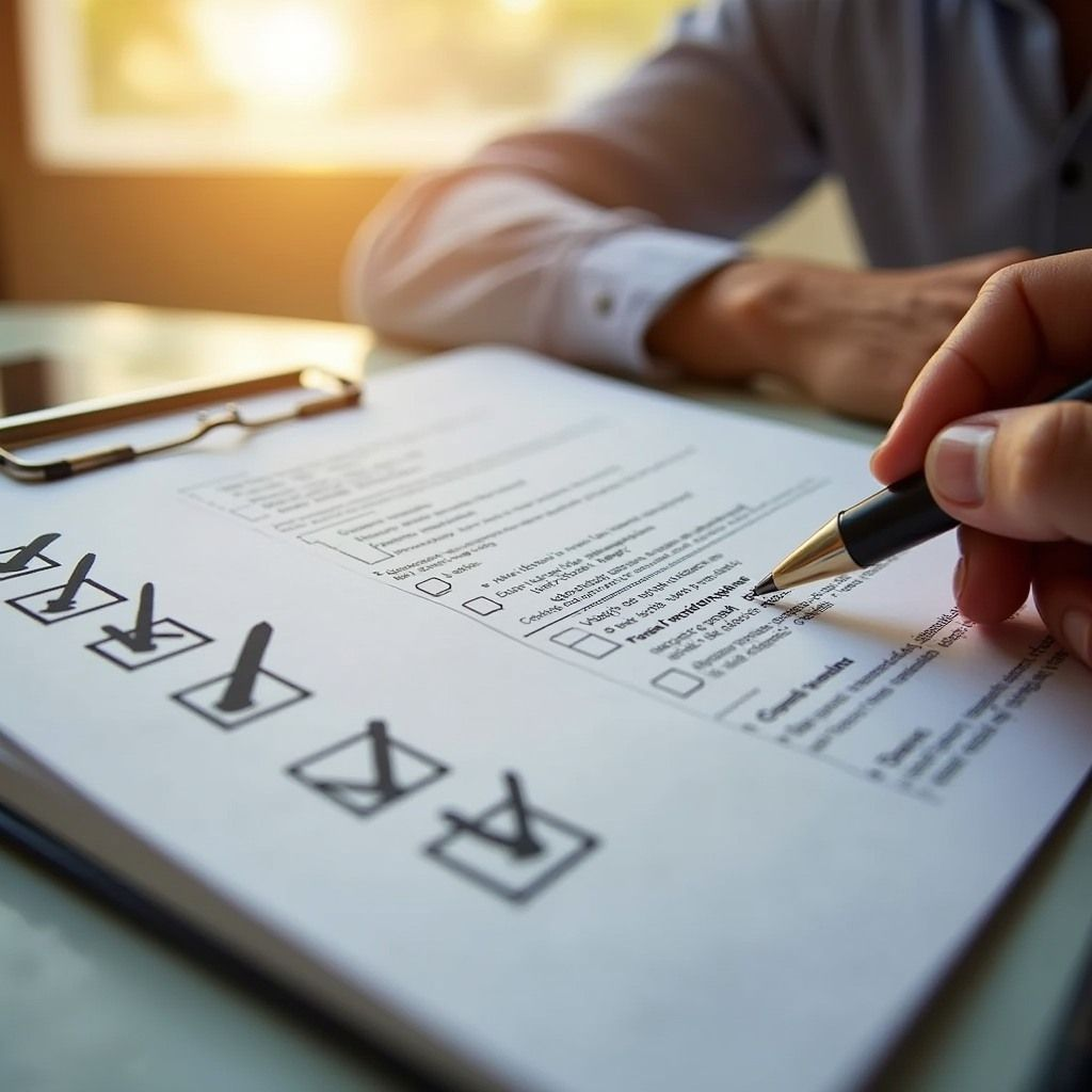 A professional completing an assessment